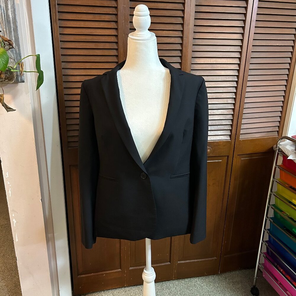 J. Crew Parke Blazer in Italian Bi-Stretch Wool Black, Sz 8